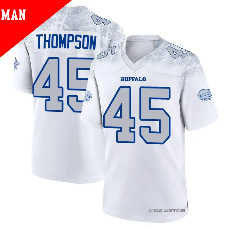 Men's ＃45 Shaq Thompson Buffalo Bills Game White 2025 Rivalries Collection Jersey