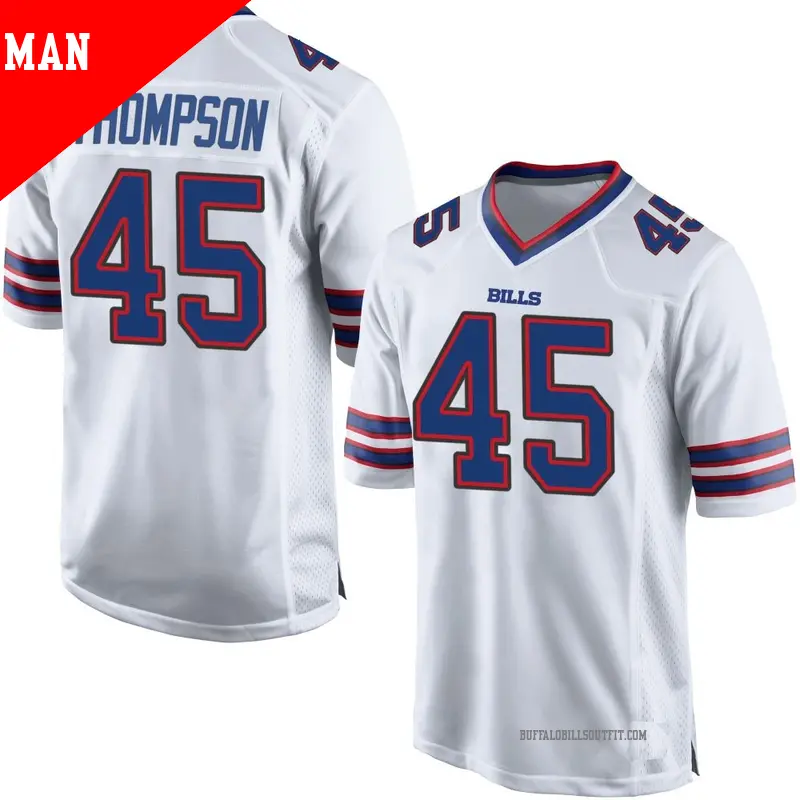 Men's ＃45 Shaq Thompson Buffalo Bills Game White Jersey