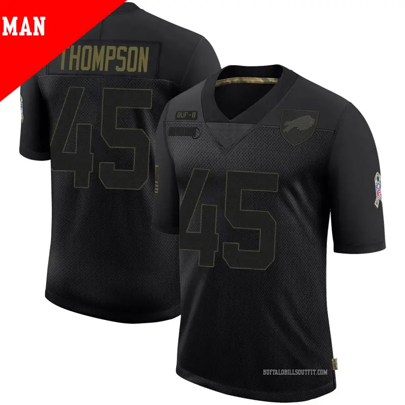 Men's ＃45 Shaq Thompson Buffalo Bills Limited Black 2020 Salute To Service Jersey