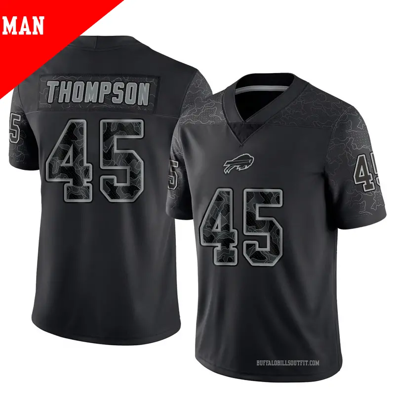 Men's ＃45 Shaq Thompson Buffalo Bills Limited Black Reflective Jersey