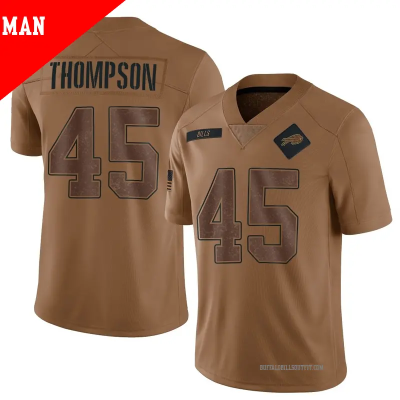 Men's ＃45 Shaq Thompson Buffalo Bills Limited Brown 2023 Salute To Service Jersey