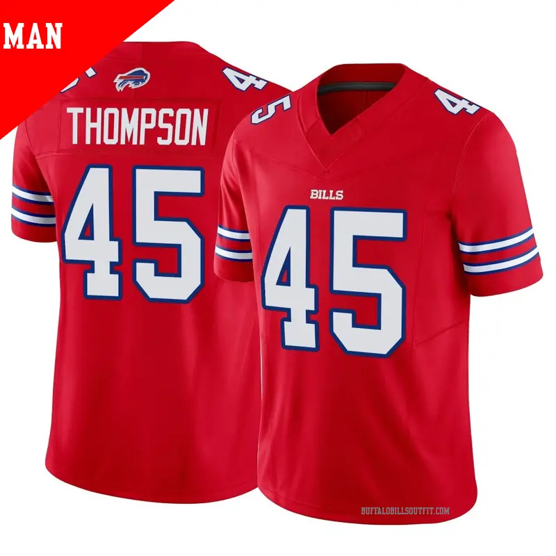 Men's ＃45 Shaq Thompson Buffalo Bills Limited Red Vapor F.U.S.E. Jersey