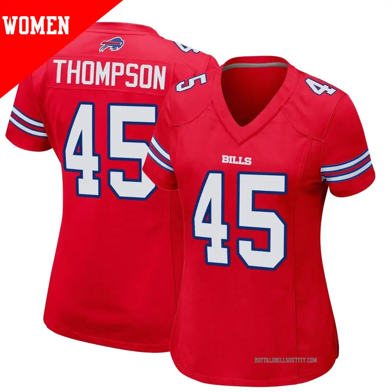 Women's ＃45 Shaq Thompson Buffalo Bills Game Red Alternate Jersey
