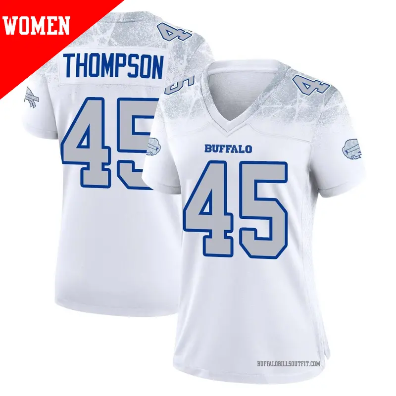 Women's ＃45 Shaq Thompson Buffalo Bills Game White 2025 Rivalries Collection Jersey