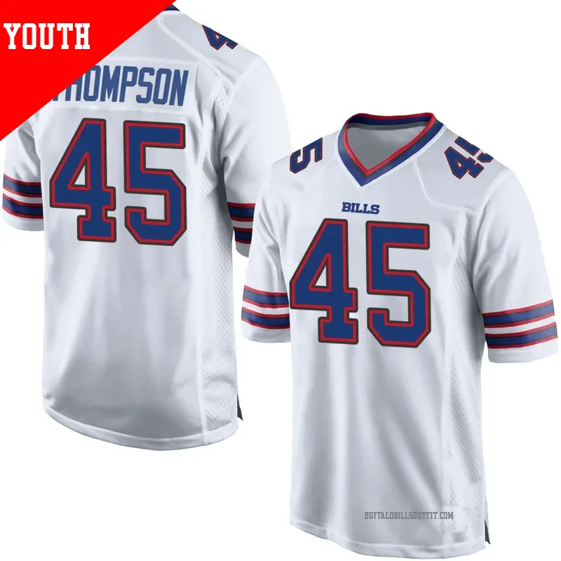 Youth ＃45 Shaq Thompson Buffalo Bills Game White Jersey